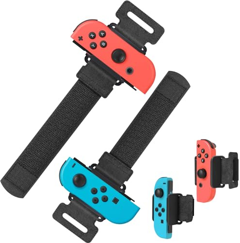 Bracelets pour Just Dance 2026 2025 2024 2023 pour Zumba Burn It Up, Bracelets Réglables pour Nintendo Switch/Switch OLED Dance, 2 Pack Bracelets compatibles avec Joy-pad pour Adultes & Enfants (Noir)