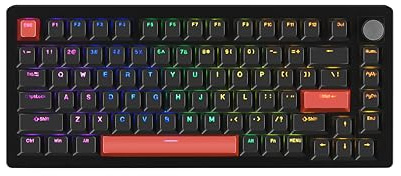 DrunkDeer A75 Tastiera meccanica a scatto rapido Interruttore magnetico Tastiera da gioco PBT Keycap Double Shot 82Key Profilo OEM 75% Layout compatto USB cablato nero