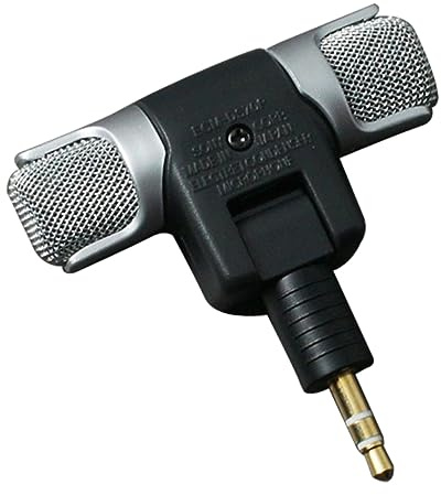jojofuny Kleiner Stereo Mikrofon 3, 5-mm Miniklinkenstecker für Laptop | Schwarz, Links Rechts Stereoaufnahme, Stahl und Kupfer, Leicht und Batteriefrei