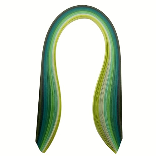 ODETOJOY Lot de 90 bandes de papier pour quilling multicolores assorties de 0,6 cm, 5 mm, de couleur foncée à claire (assortiment de nuances vertes)