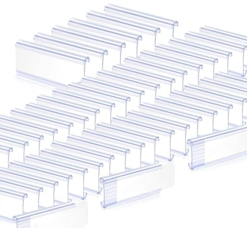 200 Stück Drahtregal-Etikettenhalter-Set-Kit. Plastik-Etikettenregal-Clips mit 200 Stück Weißem Kartenset-Kit (2,95 × 1,18).