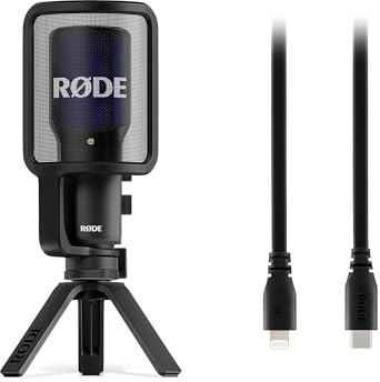 RØDE NT-USB+ Professionelles USB-Mikrofon + SC19 USB-C-Lichtkabel (1,5m - iOS-kompatibel) für Podcasting, Streaming, Gaming, Musikproduktion, Gesangs- und Instrumentenaufnahmen