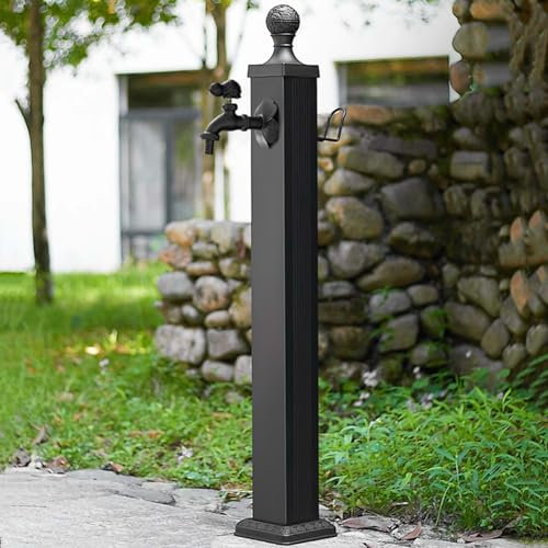 Freistehende Gartenwassersäule mit Wasserhahn，304 Edelstahl Gefrierrissvertikaler Wassersäulen-außenschlauchständer，landschaftsdekor Hof Hydrantenbrunnen，zum Waschen Und Gießen Von Autos