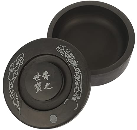 KONTONTY Chinesische Tinte Inkwell Mit Deckel Kalligraphie Tintenstein Für Zeichnen Und Schreiben Wiederverwendbar Und Leicht Zu Reinigen Für Anfänger Und Kalligraphie-liebhaber