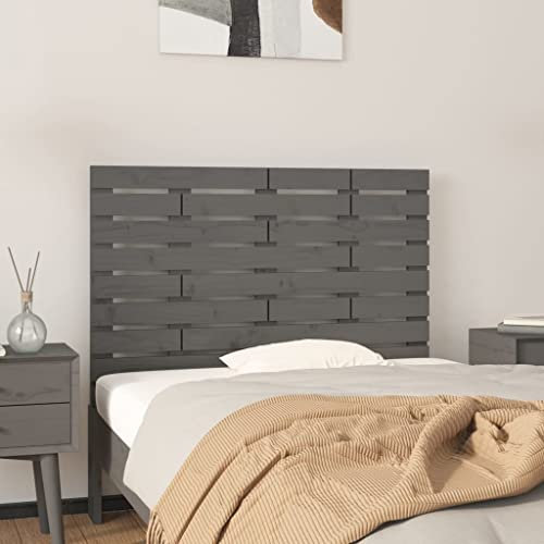 LAPOOH Wand-Kopfteil Grau 96x3x63 cm Massivholz Kiefer, Bettkopfteil, Kopfteil Bezug, Bett Rückwand, Bettrückwand, Kopfteilbezüge, Kopfteilabdeckung - 824725