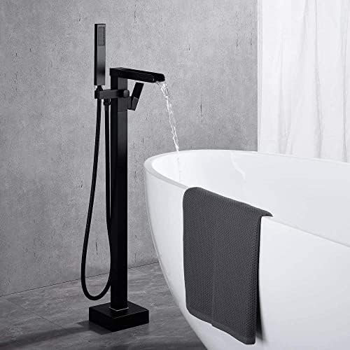 Robinet De Baignoire Autoportant En Bronze Noir Remplissage De Bain Robinet Mitigeur D'eau Chaude Et Froide Sur Pied-Bronze Huilé A,Bronze Huilé A