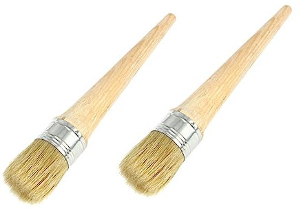 SEWOART 2stücke Ölmalpinsel Mit Holzgriff Und Rundem Kopf Professionelle Farbe Borstenpinsel Für Malen Beizen Reinigen Basteln Geeignet Für Farben Und Pigmente
