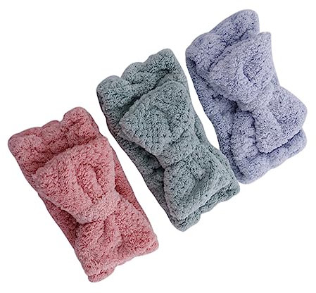 MUSISALY 3stücke Bowknot Stirnband Aus Fleece Haarreifen Für Gesicht Waschen Dusch-stirnband Kopfschmuck Haarband Spa Einheitsgröße Für Mädchen
