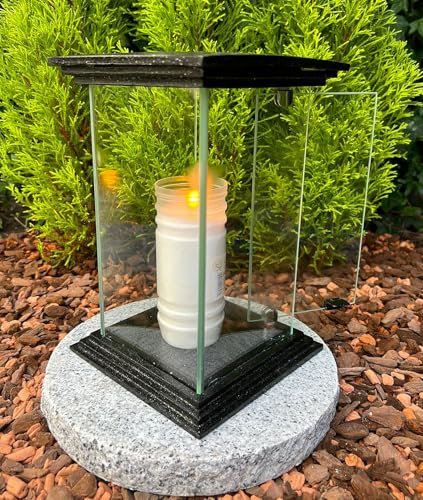 Lampada funeraria con porta, modello 25,5 cm, altezza cimitero