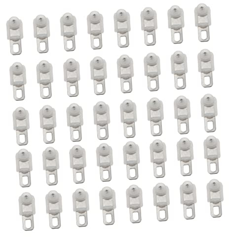 SOIMISS Ganchos Cortinas Rodillos de Acero Inoxidable Resistentes al Óxido y Deslizadores Fáciles de Usar para Rieles de Cortinas, Paquete de 50 Piezas