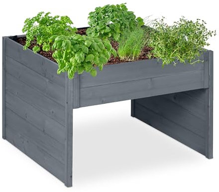 Relaxdays Garage per Tagliaerba, Riparo Universale per Robot Taglia Erba e Fioriera, HLP 52,5x79x74 cm, in Legno, Grigio