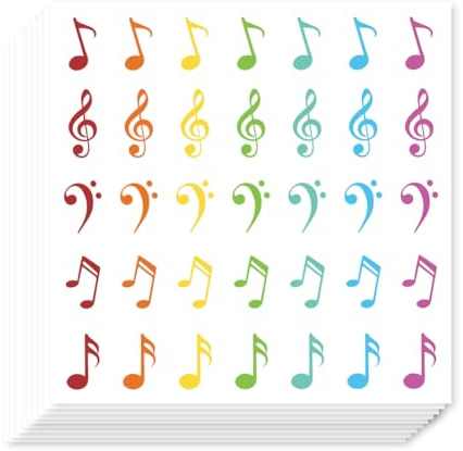 AHANDMAKER 700Pcs Cute Musical Note Self-Adhesive Planner Stickers | 90x90mm Standard Size, Music Themed Decorations, Ideal for Calendars, Scrapbooks, Crafts, Gift Bags, Themed Party Ornament
