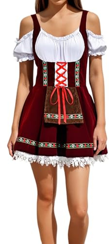 Women's Oktoberfest Girls' Dress Shapewear for Stage Show Medieval History for Dummies, red, 4XL