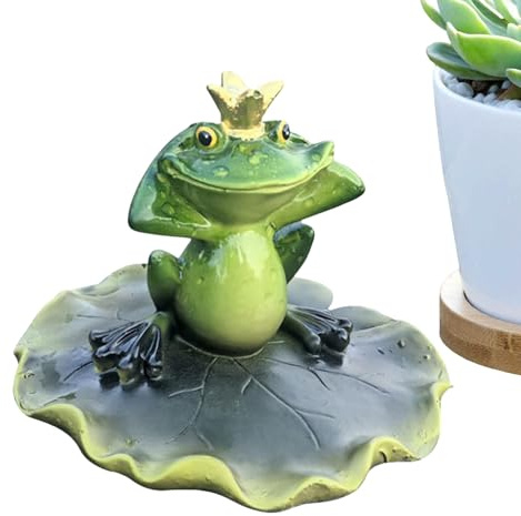 Décoration d'étang artificielle, figurine de grenouille flottante d'extérieur de 9,5 cm, design en résine résistante aux intempéries, sculpture d'animal pour jardin, fontaine, jardin, parc, bassin