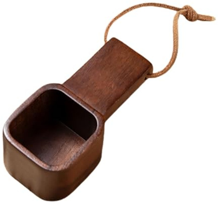 GALPADA Cuchara Medidora de Café de Madera Nogal Japonés con Mango y Corto Cucharada Precisa para Granos y Polvo Accesorio de Cocina para Medir Café y Té el Hogar