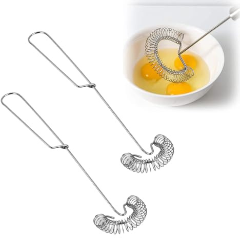 2 Stk Spiralbesen,Schneebesen Edelstahl,Rührbesen,Küche Schneebesen Flach,Tellerbesen,Spiralschneebesen,Whisk,Spülmaschinengeeignet,Rührblitz,Handschneebesen für Eier,Mehl und Butter Verwendet Werden
