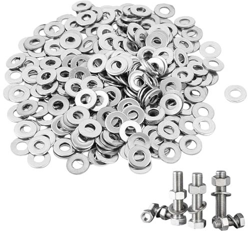 100 Pack M6 x 12mm x 1.5mm Stainless Steel Flat Washers for Screws Bolts | Rust-proof stainless steel, smooth flat surface, fits screws & bolts, great for machinery, plumbing and home repair.