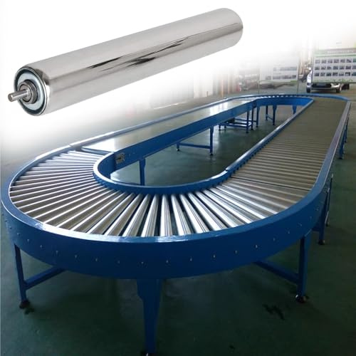 Rullo trasportatore a puleggia di Scarico, rulli trasportatori di Alta qualità per fabbriche, Rullo sostitutivo in Metallo Durevole, Tubo del Rullo a Rotazione Libera, Versatile da 300 mm (1