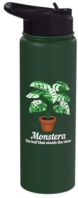 Monstera The Leaf that Steals The Show Monstera House Plant Stainless Steel Insulated Water Bottle