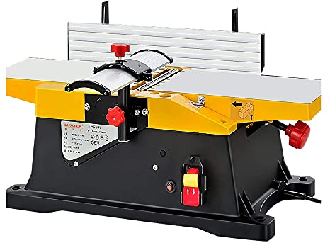 6 Inch Benchtop Jointer Planer, 1800W Wood Thicknesser with 12000 RPM Motor for Cutting and Finishing - Multifunctional Tool for Woodworking Projects
