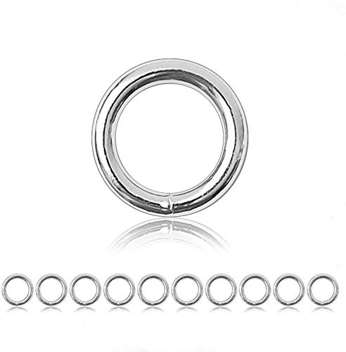Ganzoo O-Ring Metall 20mm Innen-Ø, 10 Stück Rundring silber, Stahlring aus legiertem Stahl, nicht rostend, punktgeschweißt an der Unterseite, für Hunde-Leine Halsband Paracord 550, Reitsport Kleidung