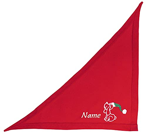 Schecker Besticktes Weihnachts Hundehalstuch Weihnachtshund + Name des Hundes