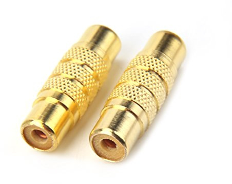 Devinal RCA Coupler, RCA Female to Female Adapter Gold Plated A/V Joiner Gender Changer Video Audio Converter (2 Pack)