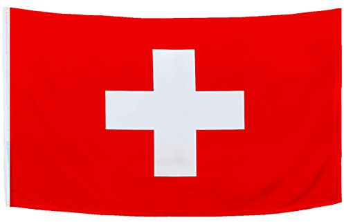 BRUBAKER Hissflagge Schweiz Fahne Flagge 150 x 90 cm Banner mit Ösen zum Hissen
