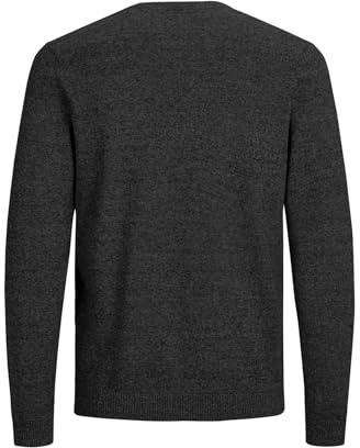 Jack & Jones Men's Jjebasic Knit V-neck Noos Jumper, Grey (Dark Grey Melange Dark Grey Melange), M UK