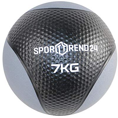 Sporttrend 24® Medizinball 1kg, 2kg, 3kg, 4kg, 5kg, 6kg, 7kg, 8kg, 9kg, 10kg, 12 kg in schwarz | Gewichtsball, Trainingsball, Gewicht Ball, Bälle, Fitness (Schwarz, 7 kg)