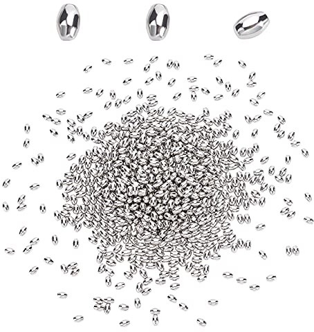 SUPERFINDINGS Circa 2700pcs Sfera di lucidatura 5x3mm Perline lucidate in Acciaio Inossidabile Perline lucidate Barile Gioielli Accessori lucidati per la Lavorazione dei Gioielli