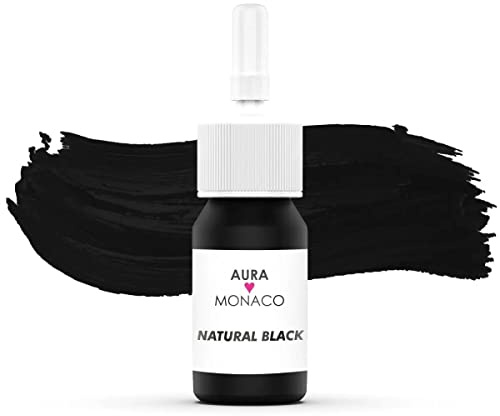AURA Monaco | Microblading & PMU Lidstrichfarbe Natural Black – REACH-konformes Pigment für Lidstrich, Powder Brows & alle PMU-Techniken, 3 ml Premium-Flacon, Made in Germany (Natural Black)