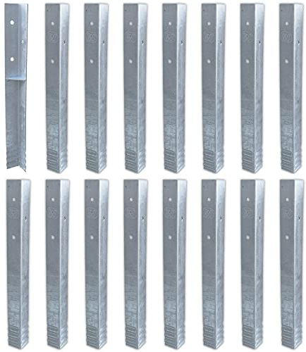 Wickey SolidLock Winkelanker, 16er-Set, 500x45x45 mm | Feuerverzinkter Stahl, Für Spieltürme, Schaukeln, Stelzenhäuser, Inklusive Schrauben, Bodenanker, Erdanker