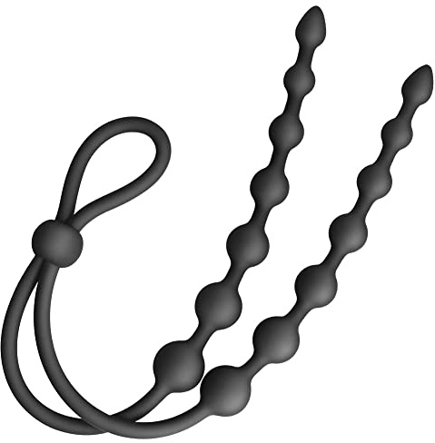Rouck Penisring Silikon Analkugeln Cockring mit Extra Langer Analkette Sex Spielzeug für die Paare Cockring mit Extra Langer Analkette Verbessern Erotisches Sexspielzeug für Männer Frauen Extrem Sex