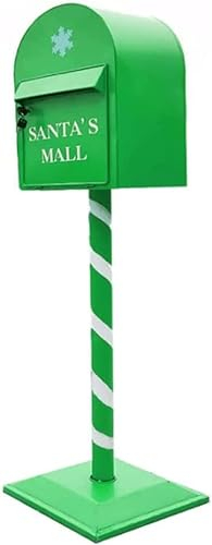 SPUZZO Briefkasten mit Schloss, Schwerer Eisen-Retro-Briefkasten, bodenstehender Briefkasten for Zuhause, Outdoor, große Briefkästen, Heimdekoration (Color : Green)