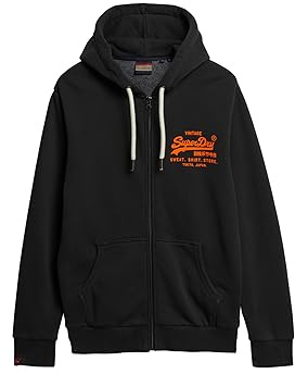 Superdry Herren Neonfarbenes Hoodie mit Vintage-Logo