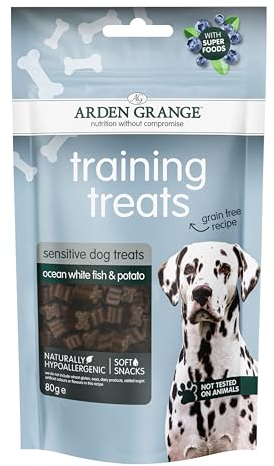Arden Grange Trainingsleckerli Sensitive getreidefrei mit Ozeanweißfischen 10 x 80g