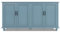 UEV Vintage Sideboard, 157x41x81cm, blau, Kommode mit 4 Türen und verstellbare Ablagen, Aufbewarhungsschrank, Kücheschrank, Beistellschrank, Mehrzweckschrank für Wohnzimmer Schlafzimmer Flur