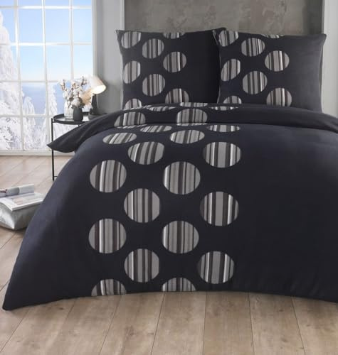 Warme Winter Thermo Fleece Bettwäsche 135x200 155x220 200x200 kuschelige Flausch Bettbezug + Kissenbezug 80x80, Größe:200x200 + 2X 80x80, Design - Motiv:Design 4