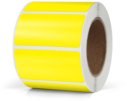 Meitaat Gul rektangulär dekal 50 x 25 mm färgkodning självhäftande etiketter flyttbar rulle avtagbar 500 stycken