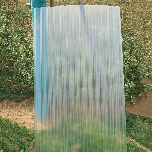 Clear Roof Sheet,Corrugated Roofing Sheets,Building Roofing Material,FRP Daylighting Panels,Anti-UV Rainproof Sunshine Sheet,for Greenhouses,Sheds,Carports,1.2mm Thick (0.9x1m/35x39in,1 Pcs)