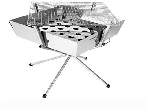 Barbecue extérieur Camping ménage INOX Pliant Charbon de Bois Incinerato