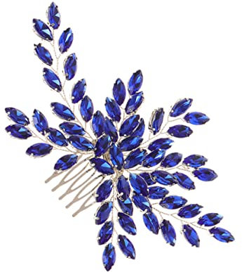 FRCOLOR 2stücke Bridal Hair Comb Mit Blauem Und Silbernem Haarschmuckstück Für Bräute Für Hochzeiten Und Festliche Anlässe Leicht Und Komfortabel Zu Tragen