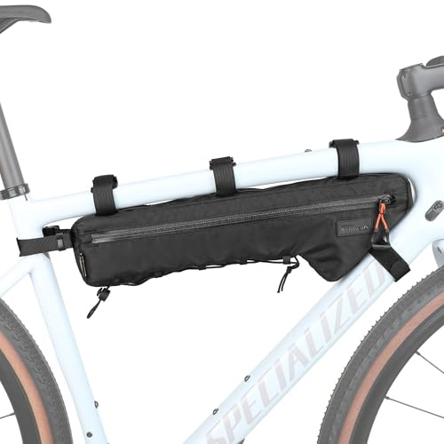 Rhinowalk Cykelram väska vattentät cykel triangel väska 2,7 L cykelpåse under tub professionella cykeltillbehör (L) -svart