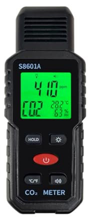 DHYAWUER CO2 Meter Air Quality Monitor Handheld 5000Ppm CO2 Monitor Measurement Carbon Dioxide ℃/℉ Detector S8601A Easy Install