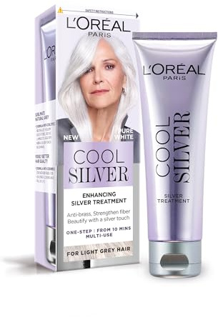 L'Oréal Paris Cool Silver Pure White, Our 1st Enhancing Treatment for Natural Grey Hair, Semi-Permanent Colour, Enriched with Cool Dyes & Ceramides