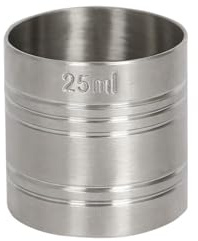 Rink Drink Stainless Steel Thimble Measure - 25ml - 1x Metal Pub Alcohol Shot Cocktail Spirit Wine Gin Whisky Drinks Measure Measuring Cup