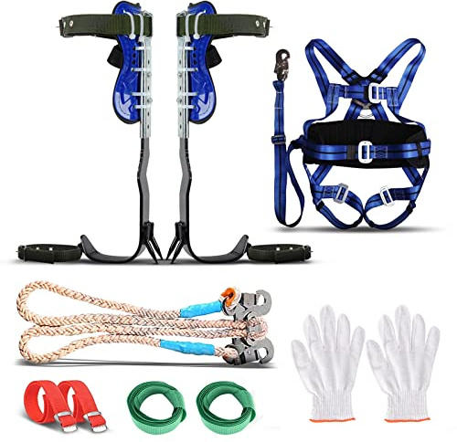 Set professionale di ramponi da arrampicata su alberi con imbracatura di sicurezza a 5 punti per tutto il corpo, attrezzatura da arrampicata aggiornata per la raccolta della frutta e il soccorso