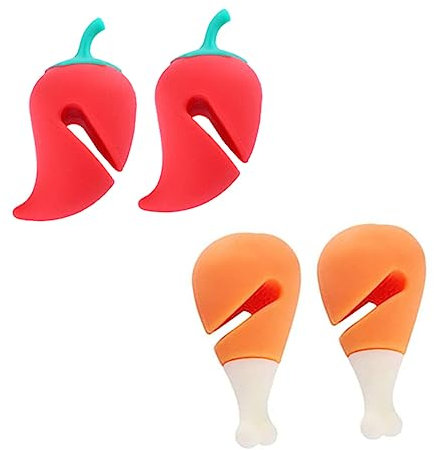Ciieeo 4pcs Spill Pot Lid Lifter Silicone Cartoon Kitchen Gadget for Overflow Preventing Splash Protection While Cooking