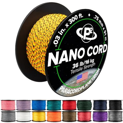 Paracord Planet Nano-Kordel – leichtes Nylon-Nano-Paracord – ideal für Kunst und Handwerk, Heimdekoration, Camping und mehr!